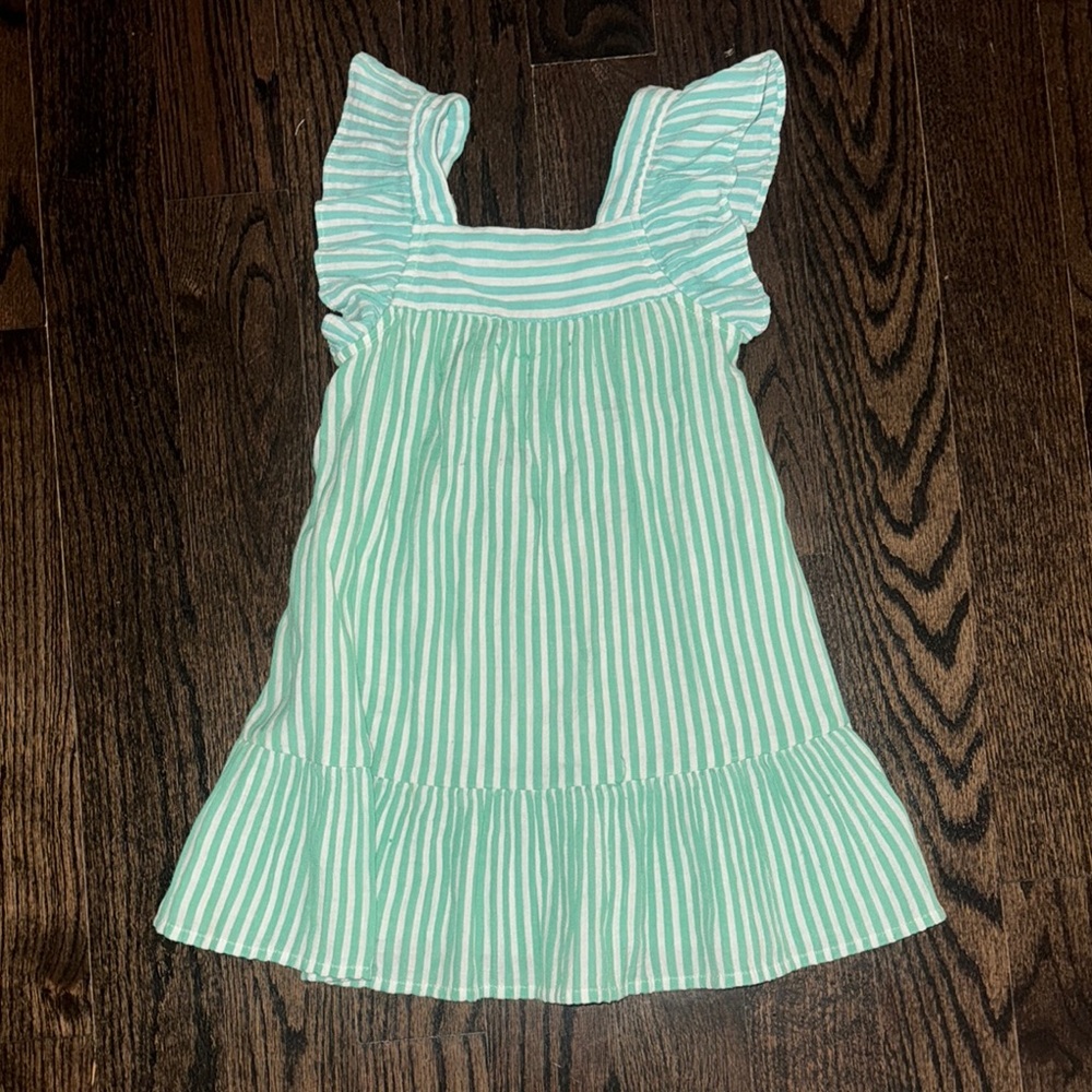 Zara Green and White Tiered Ruffled Sundress